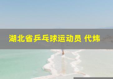 湖北省乒乓球运动员 代炜